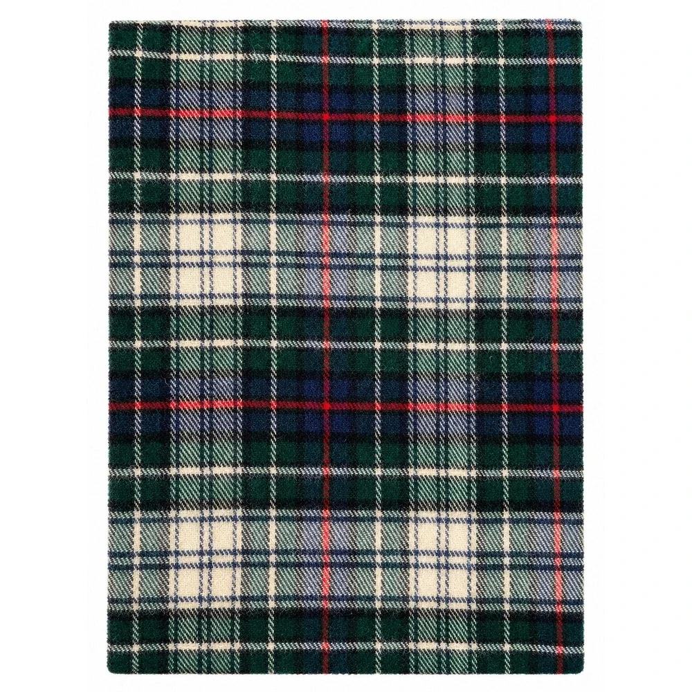 Pendleton Highland Motor Robe Wool Blanket Plaid Green Blue Red 52x70 Fringe USA - Picture 3 of 4